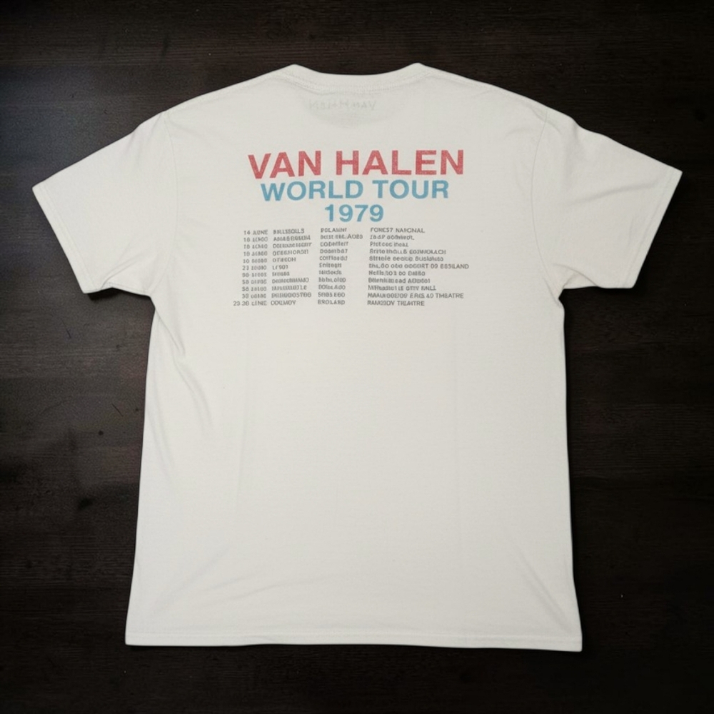 Van Halen 1979 Tour Graphic T-Shirt Size Medium Tee Vintage Rock Music Skater - Picture 2 of 9